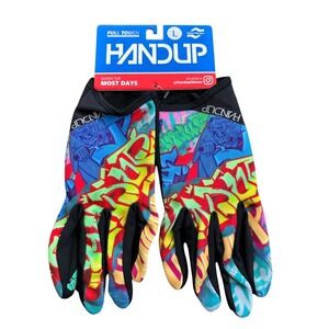 Handup Cycling Gloves Unisex Large Multicolor New Graffiti Full Touch MTB BMX